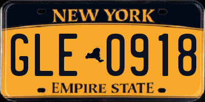 NY license plate GLE0918