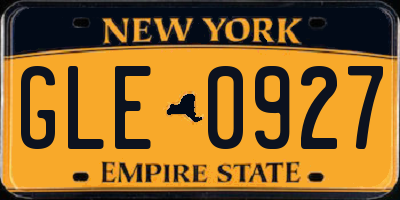 NY license plate GLE0927