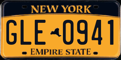 NY license plate GLE0941