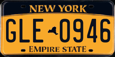 NY license plate GLE0946