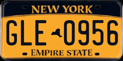 NY license plate GLE0956
