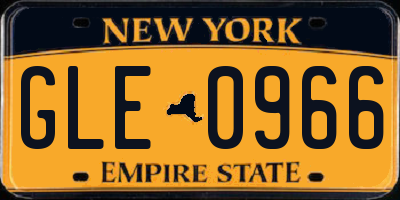 NY license plate GLE0966