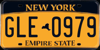 NY license plate GLE0979