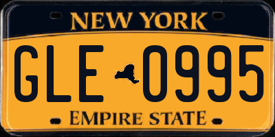 NY license plate GLE0995