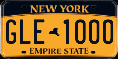NY license plate GLE1000
