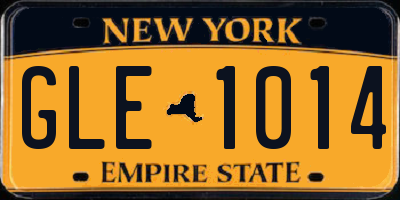 NY license plate GLE1014