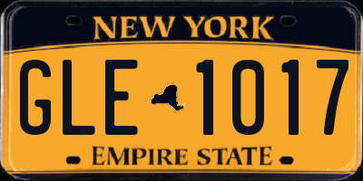NY license plate GLE1017