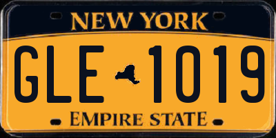 NY license plate GLE1019