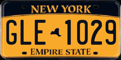 NY license plate GLE1029