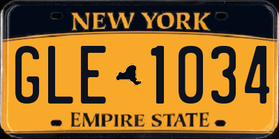 NY license plate GLE1034