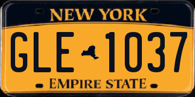 NY license plate GLE1037
