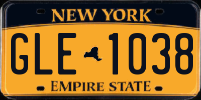 NY license plate GLE1038