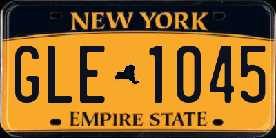 NY license plate GLE1045