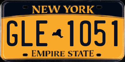 NY license plate GLE1051