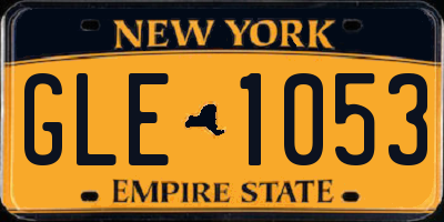 NY license plate GLE1053