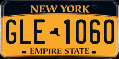 NY license plate GLE1060