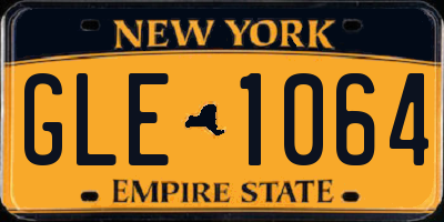 NY license plate GLE1064
