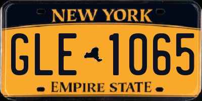 NY license plate GLE1065