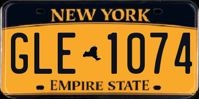 NY license plate GLE1074