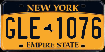 NY license plate GLE1076