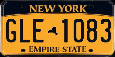NY license plate GLE1083