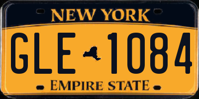 NY license plate GLE1084