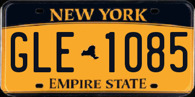 NY license plate GLE1085
