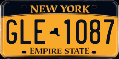 NY license plate GLE1087