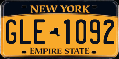NY license plate GLE1092
