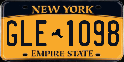 NY license plate GLE1098