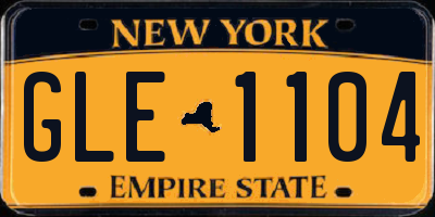 NY license plate GLE1104