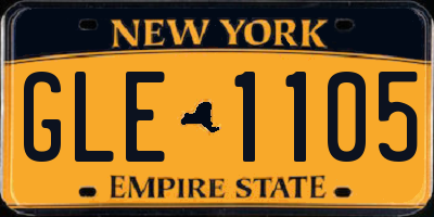 NY license plate GLE1105