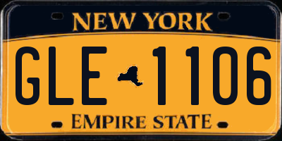 NY license plate GLE1106