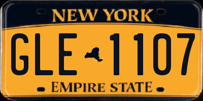 NY license plate GLE1107