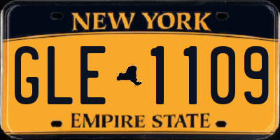 NY license plate GLE1109