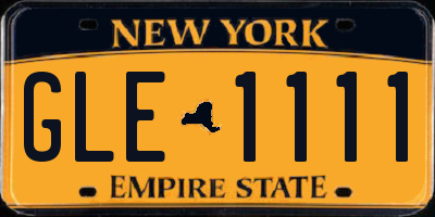 NY license plate GLE1111