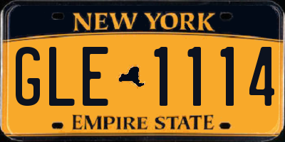 NY license plate GLE1114