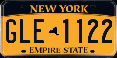 NY license plate GLE1122