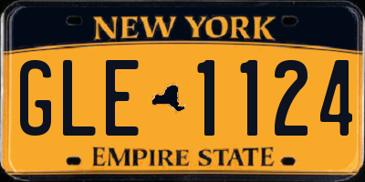 NY license plate GLE1124
