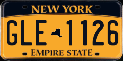 NY license plate GLE1126