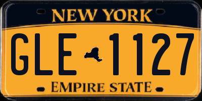 NY license plate GLE1127