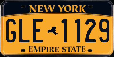 NY license plate GLE1129