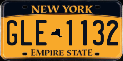 NY license plate GLE1132