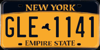 NY license plate GLE1141