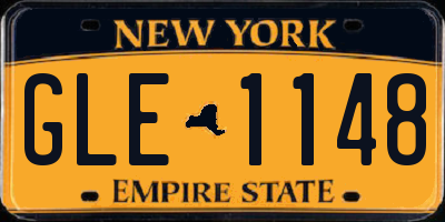 NY license plate GLE1148