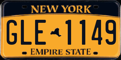 NY license plate GLE1149