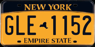 NY license plate GLE1152