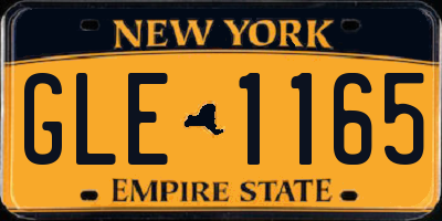 NY license plate GLE1165