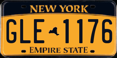 NY license plate GLE1176