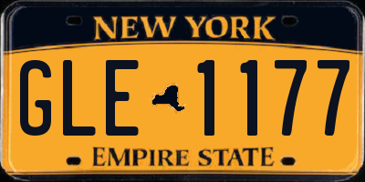 NY license plate GLE1177